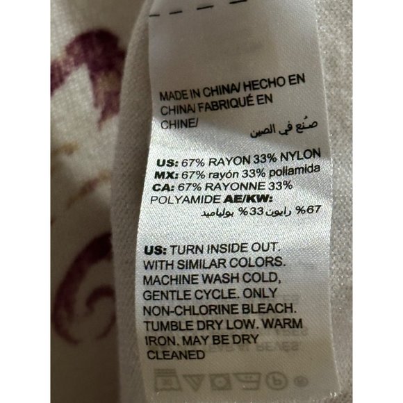 Chico’s size 2 (L) cream purple tan paisley long sleeve lightweight sweater - Picture 4 of 6